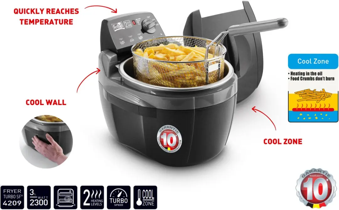 Fritel Turbo SF 4209 Friteuse - 2300W 3L Antracietgrijs