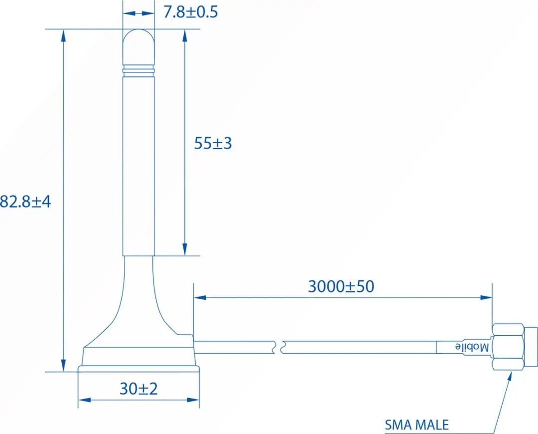 Teltonika LTE Antenne 2.5dBi - 003R-00229 Zwart