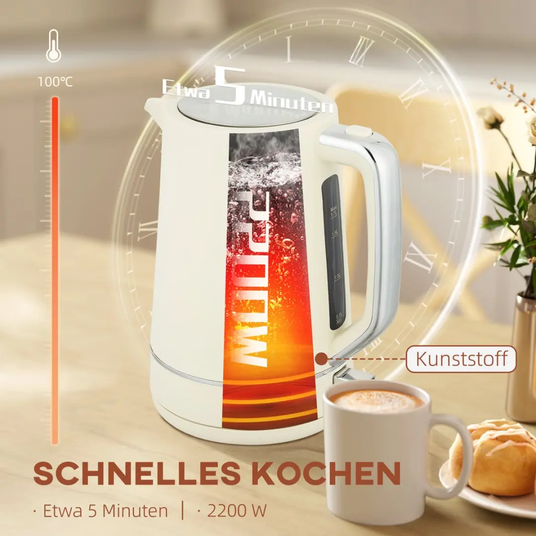 Homcom Waterkoker & Broodrooster Set 2200W - Beige