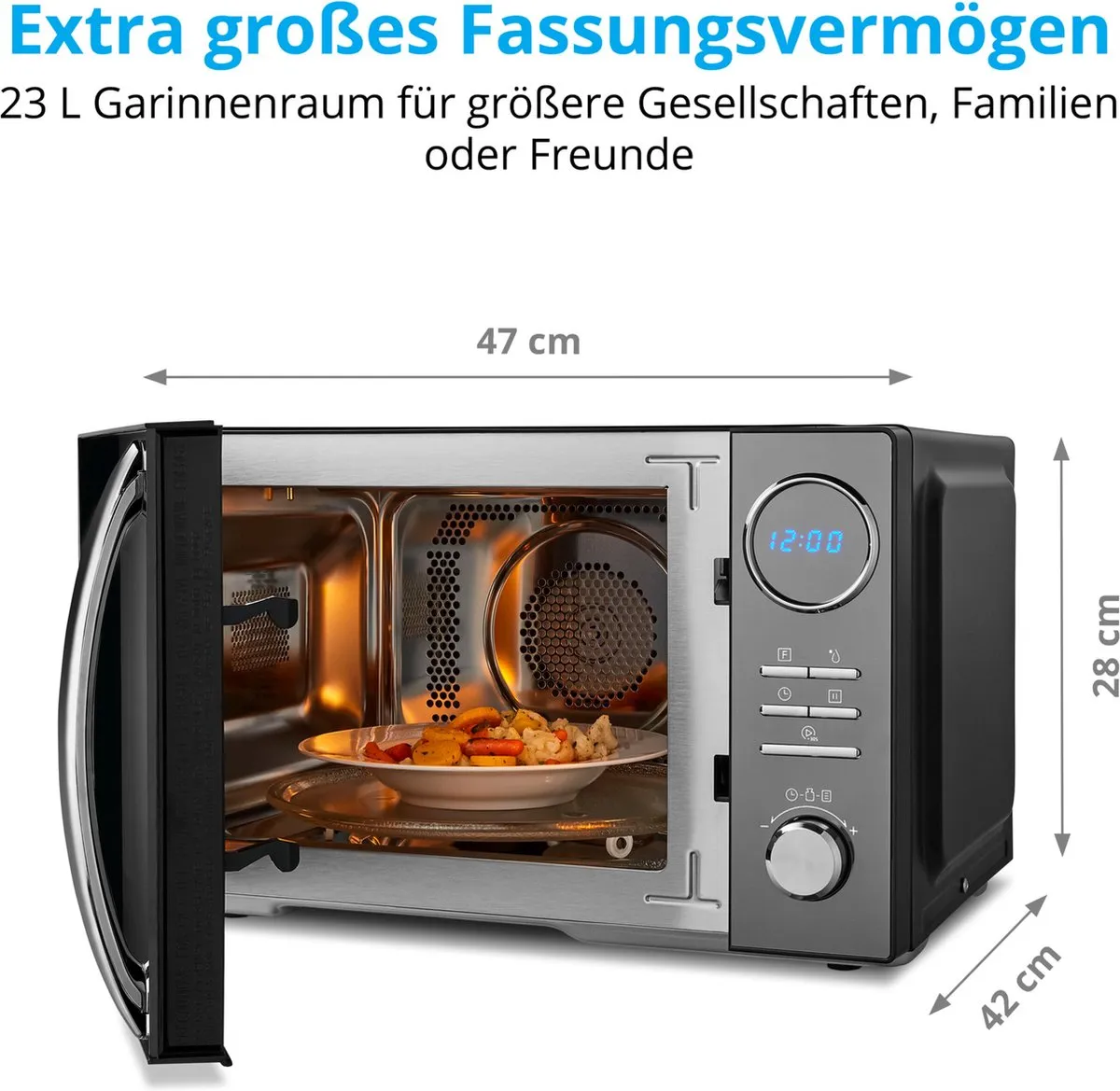 Medion 3-in-1 Magnetron MD11493 - 23L 900W - Zwart - afbeelding 6 van 6