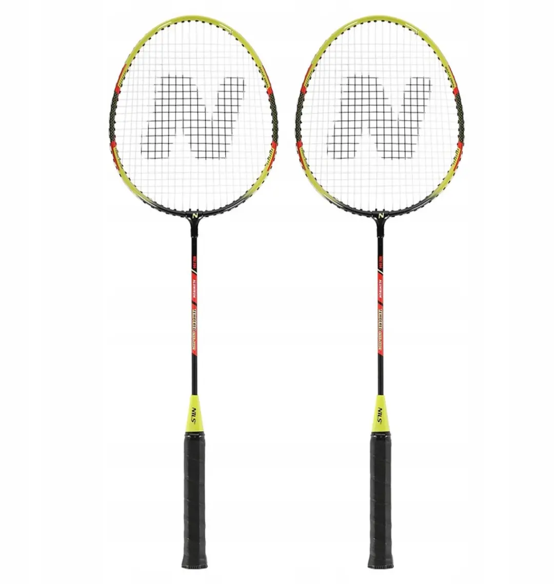 Nils Badmintonset - 2 Rackets, 3 Dons, Geel