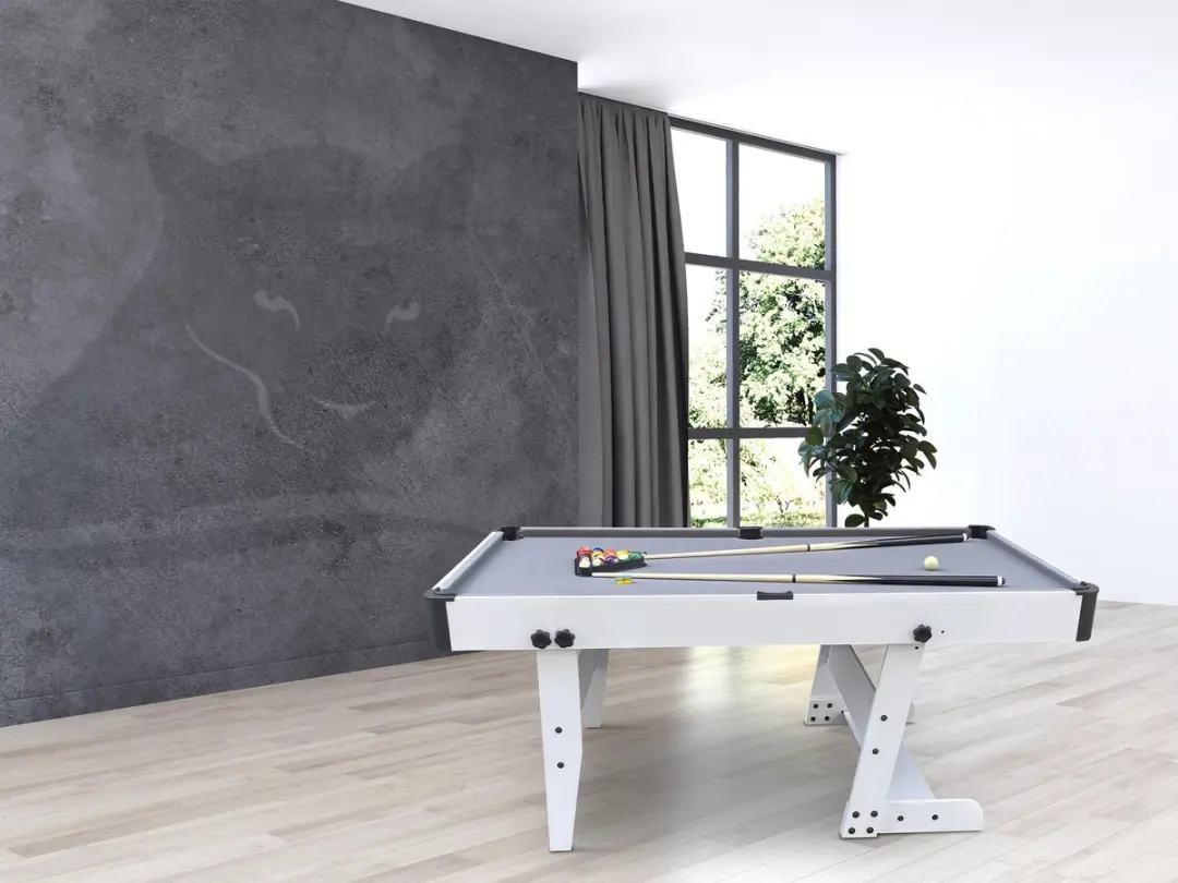 Cougar Hustle L Opklapbare Pooltafel 153x76cm - Wit/Grijs