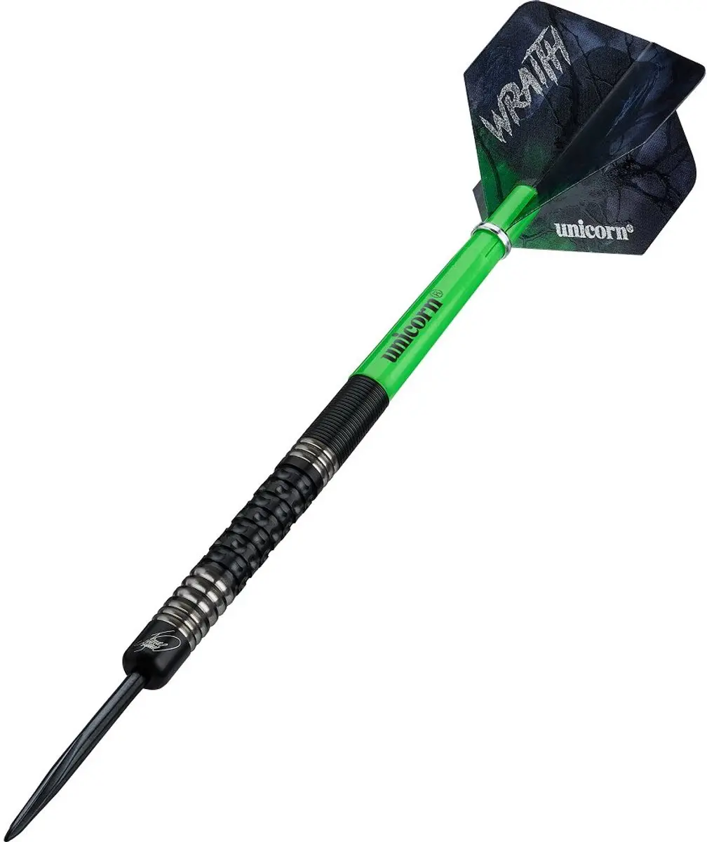 Unicorn Wraith Phase 2 Dartpijlen 3-delig - Zwart/Zilver/ Groen