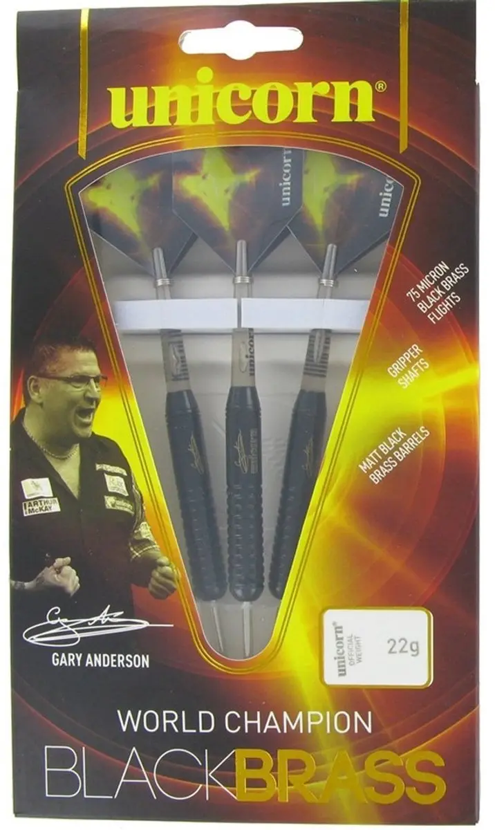 Unicorn Gary Anderson World Champion Black P2 Dartpijlen - 3 Stuks