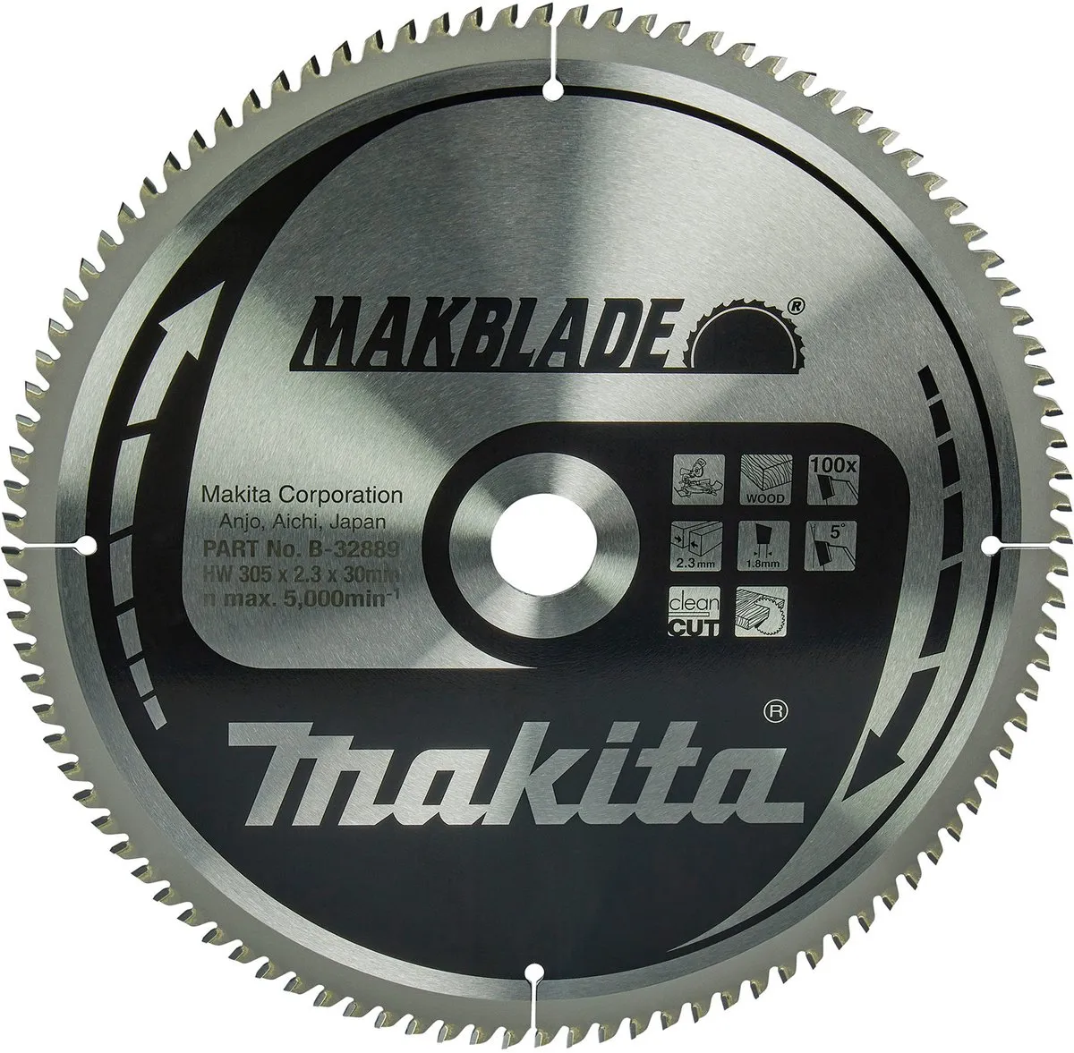 Makita B-32889 Afkortzaagblad Hout 305mm 100T