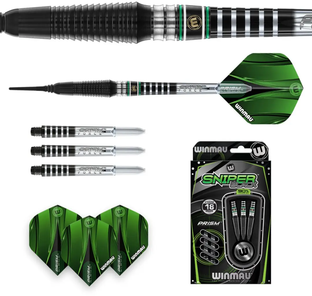 Winmau Sniper Black V2 Soft Tip Darts - 3 Stuks