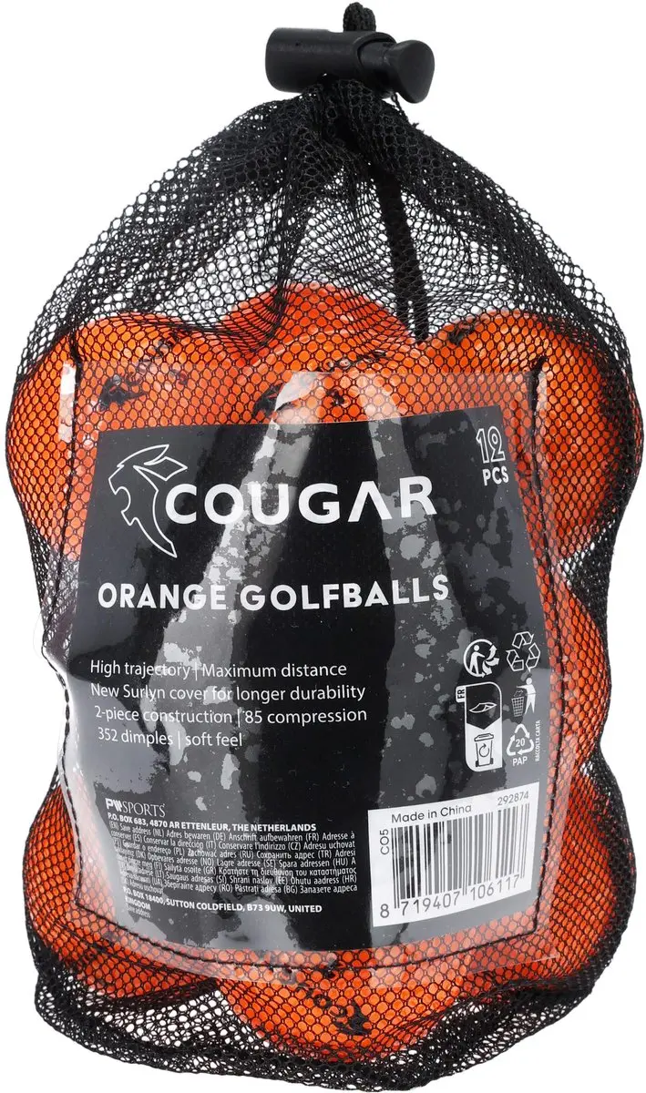 Cougar Golfballen - 12 Stuks Oranje