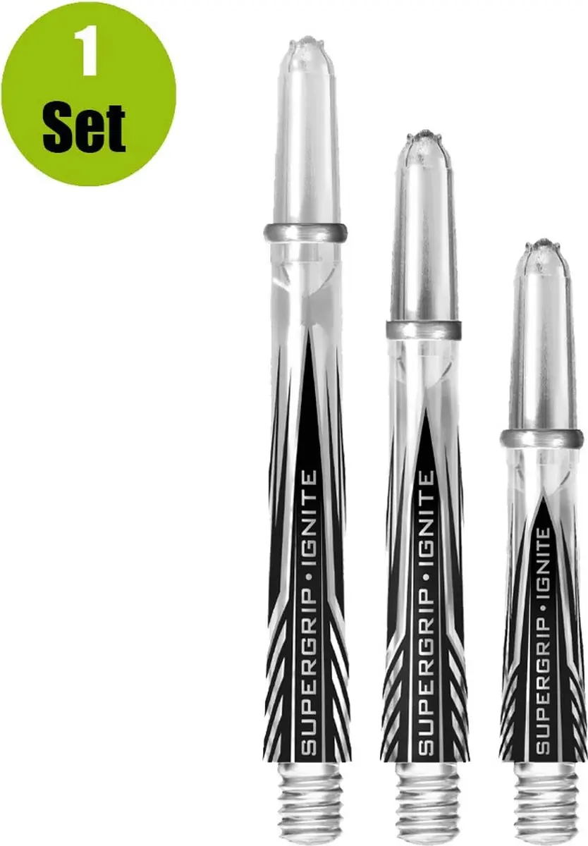 Harrows Supergrip Ignite Clear Dart Shafts SH1024 - 3 Stuks
