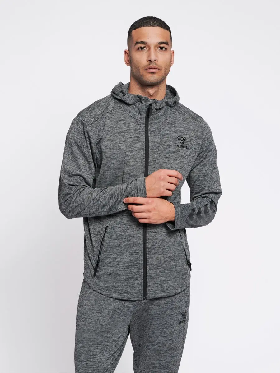 Hummel Hmlaston Zip Hoodie 206488 - Trainingsjack - S - Grijs