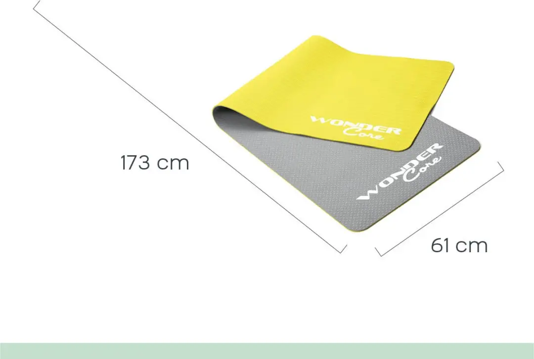 Wonder Core Yogamat - 6mm Antislip - 173x61cm - Groen/Grijs