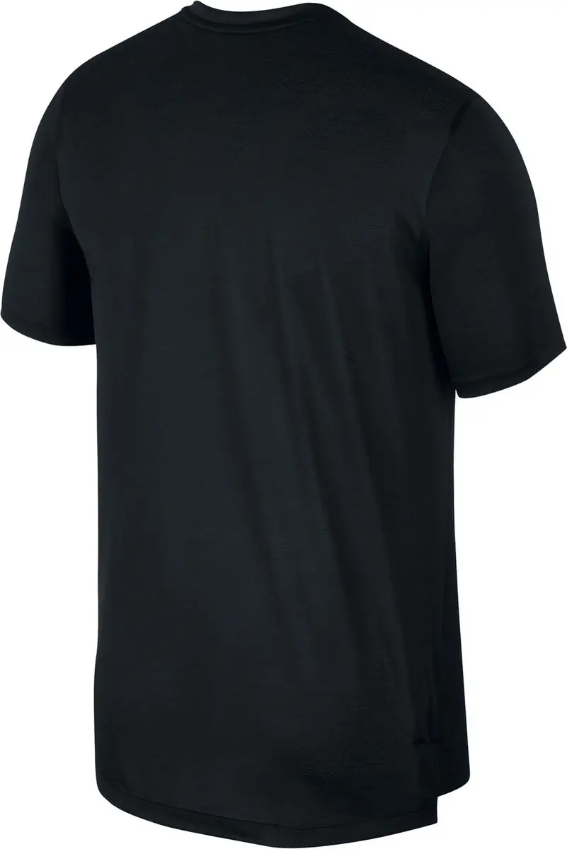 Nike Dry Miler Top SS Sporttop Heren L - Black/Reflective Silv