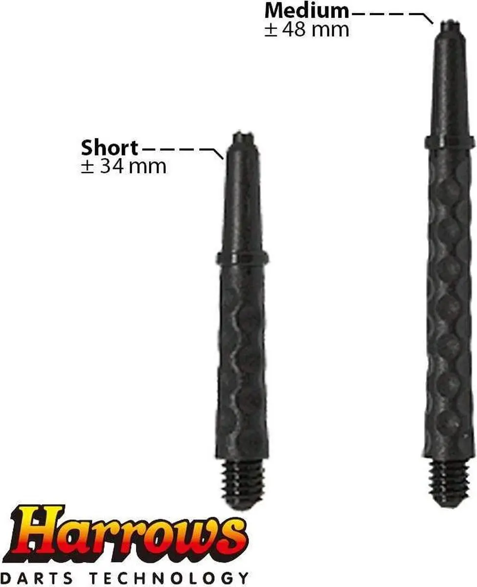 Harrows Dimplex Shaft Medium Aqua - Zwart - 3 Stuks