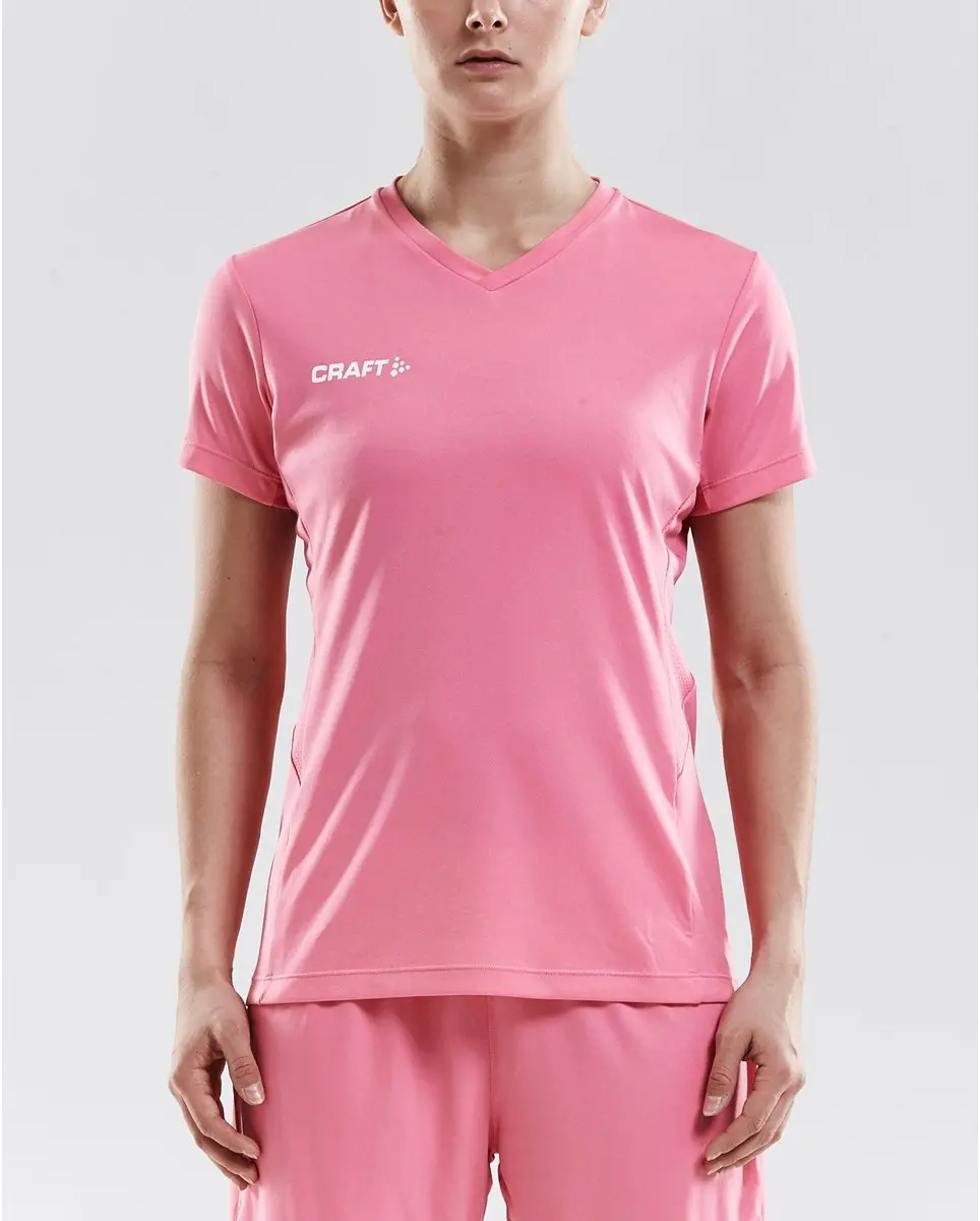 Craft Squad Solid Dames Sportshirt - XS - Roze/Wit