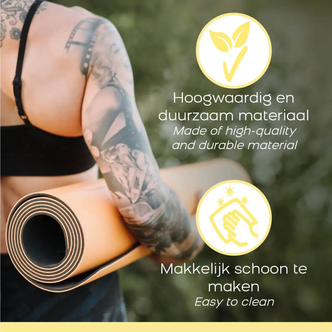 Wonder Core Yogamat 6mm - 170x60cm - Oranje/Grijs