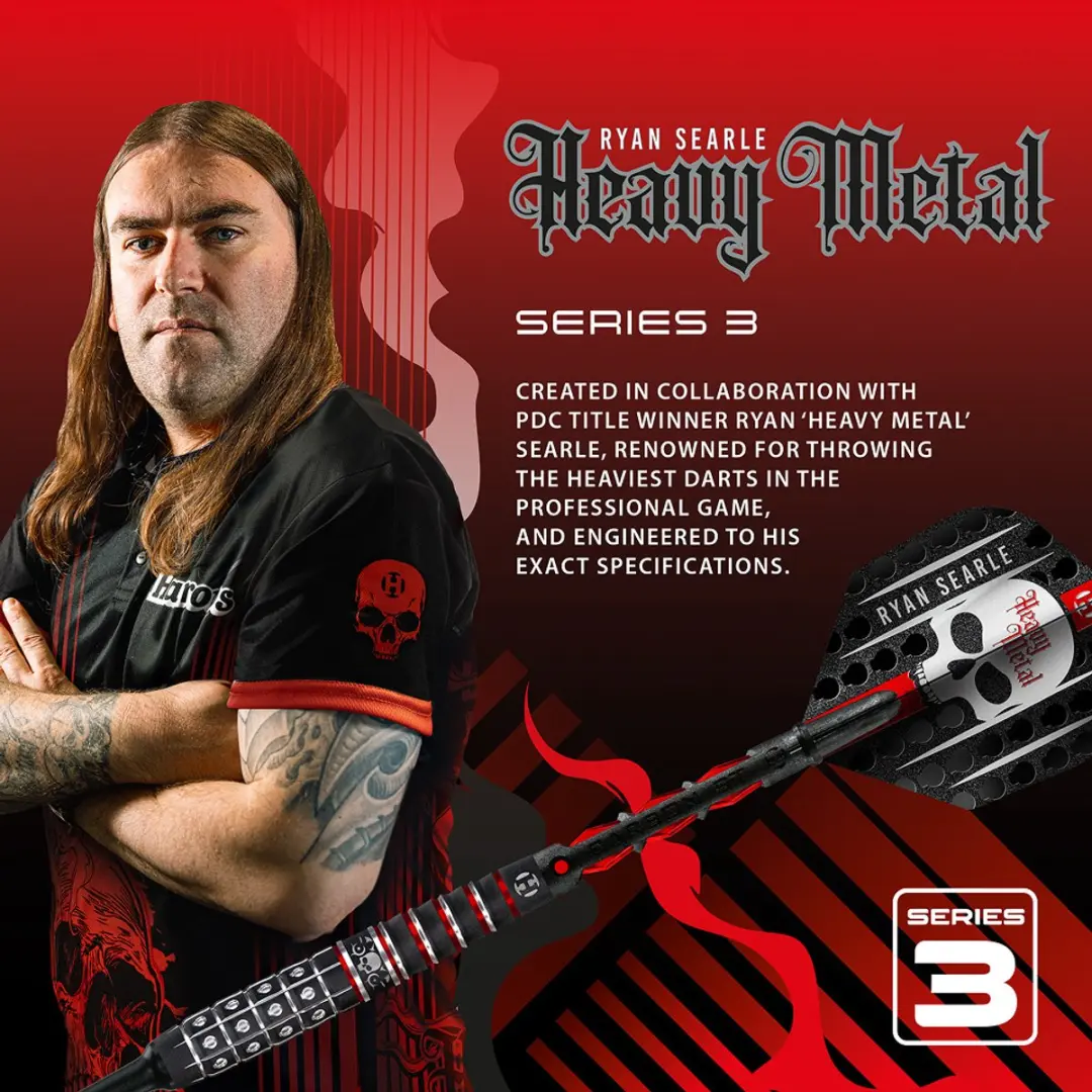Harrows Ryan Searle V3 DD90618 Darts - 3 Stuks - Rood/Zilver/Zwart