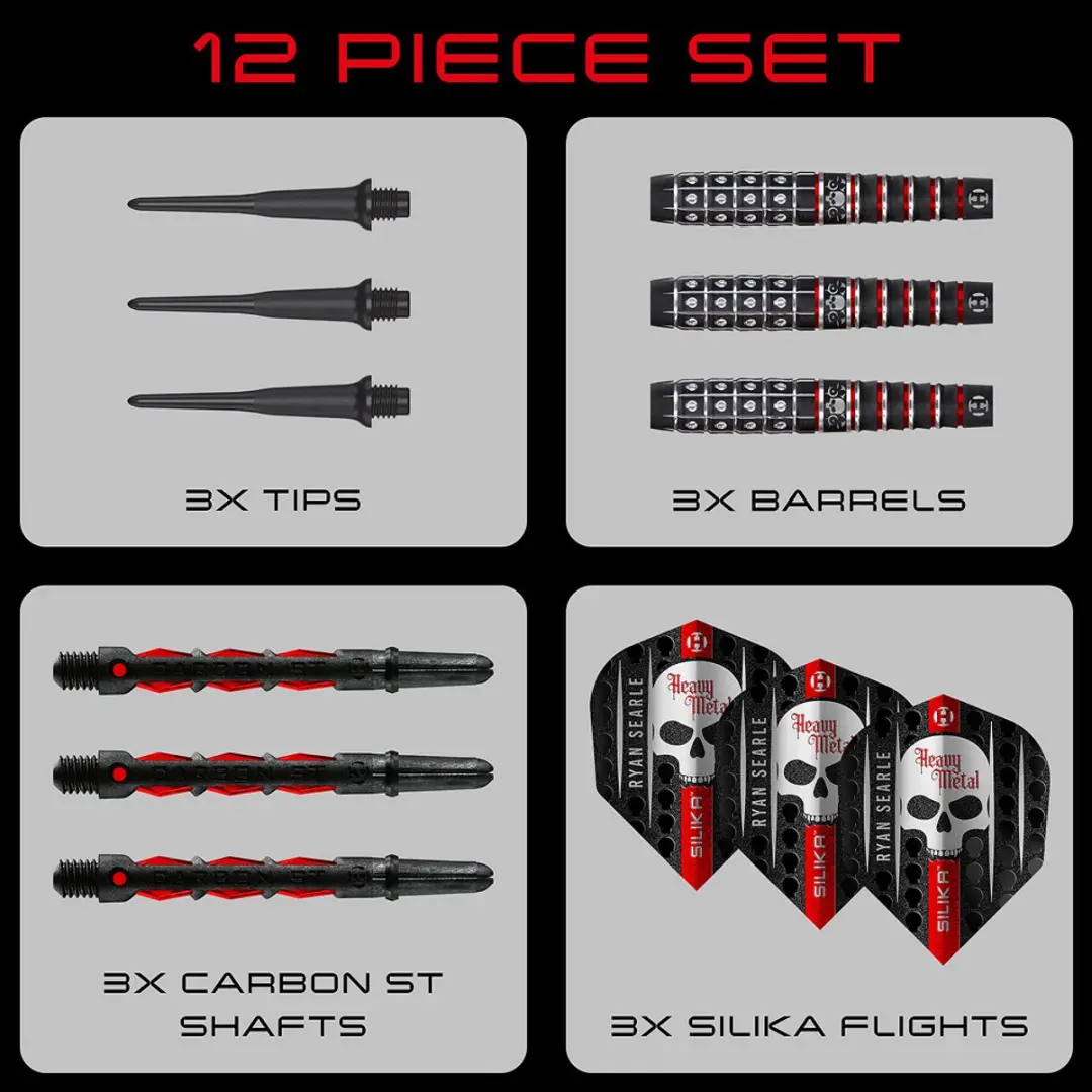 Harrows Ryan Searle V3 DD90618 Darts - 3 Stuks - Rood/Zilver/Zwart