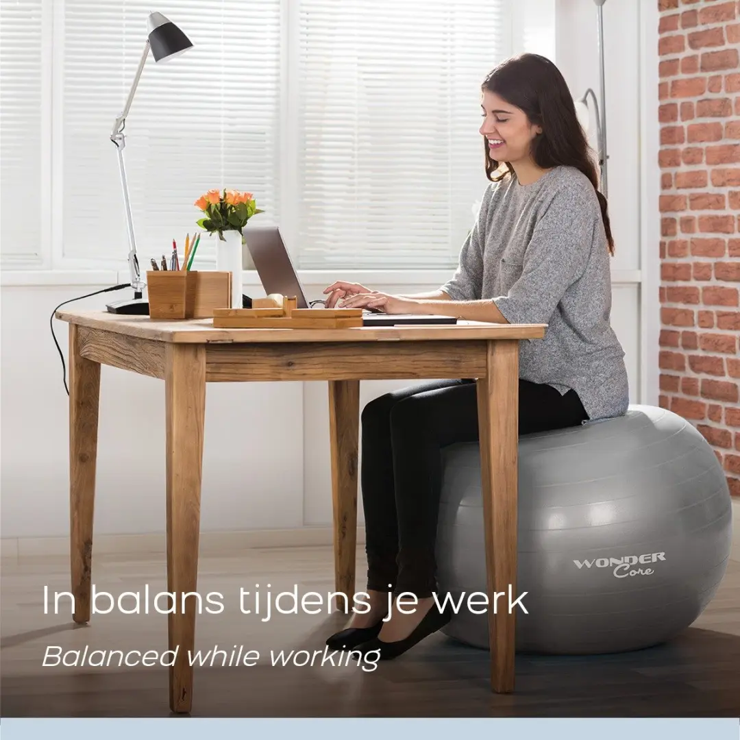 Wonder Core Gymbal Fitnessbal 75cm - Antiburst - Grijs