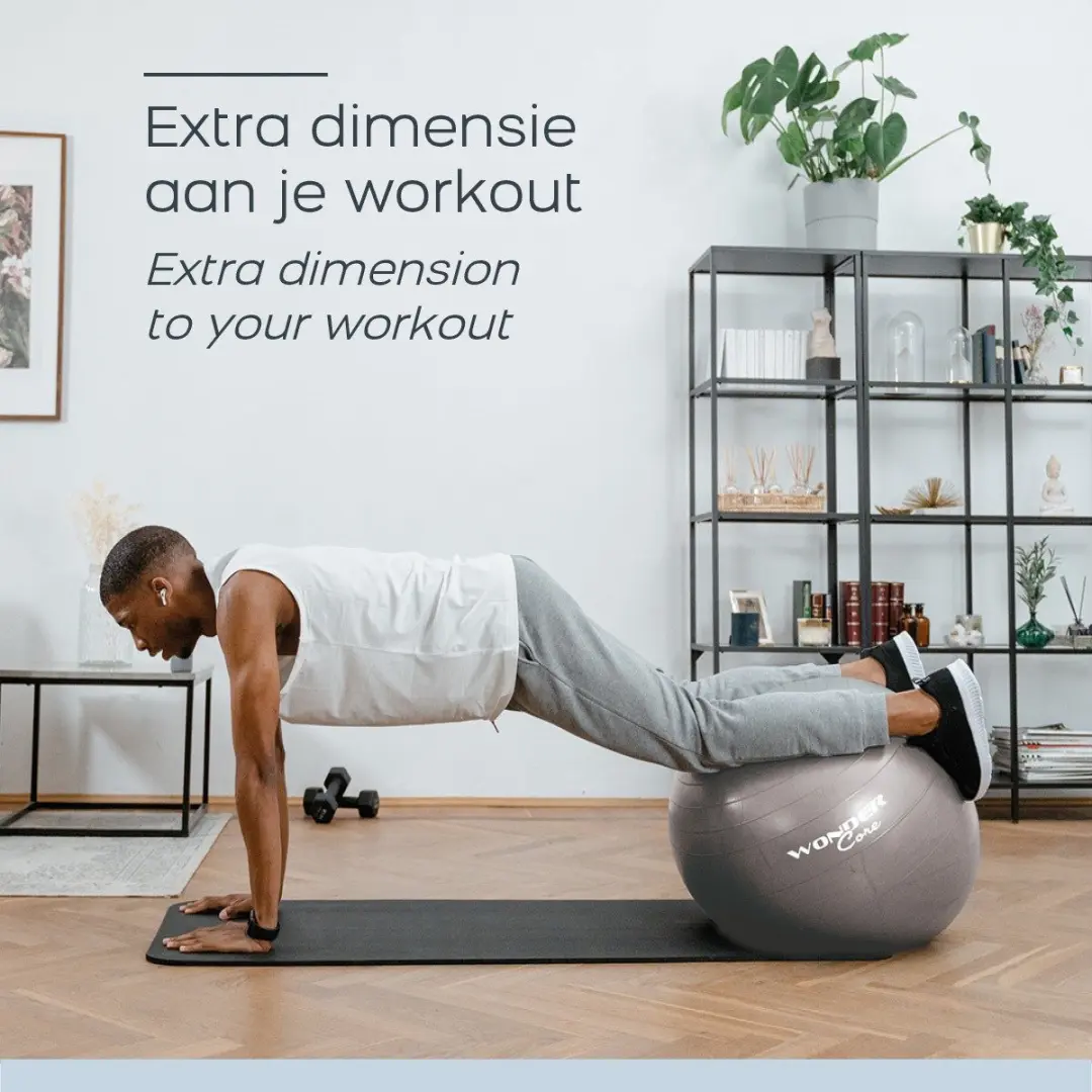 Wonder Core Gymbal Fitnessbal 75cm - Antiburst - Grijs