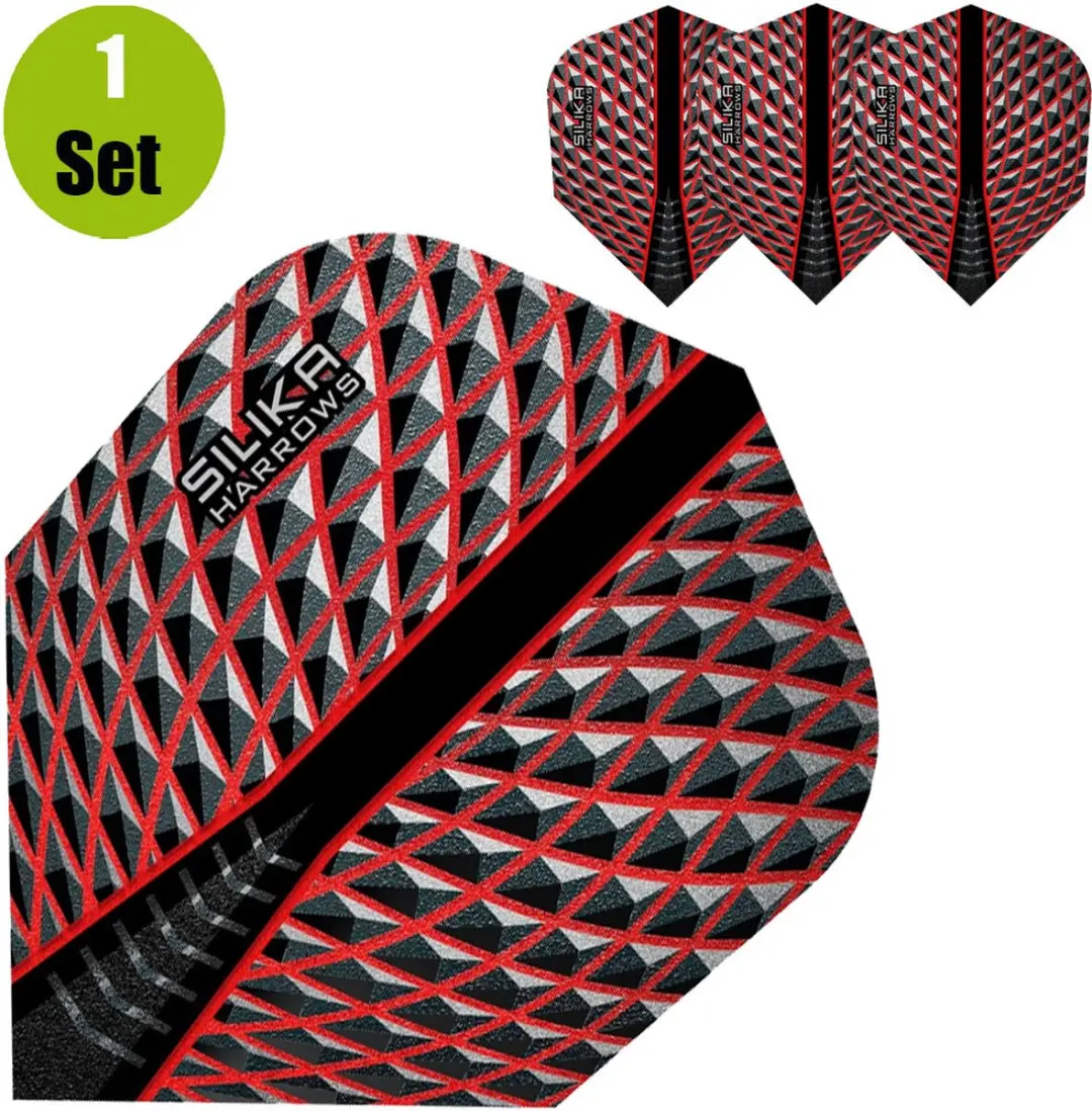 Harrows Silika Round NO6 HF5101 Dartvleugels - 3 Stuks - Rood