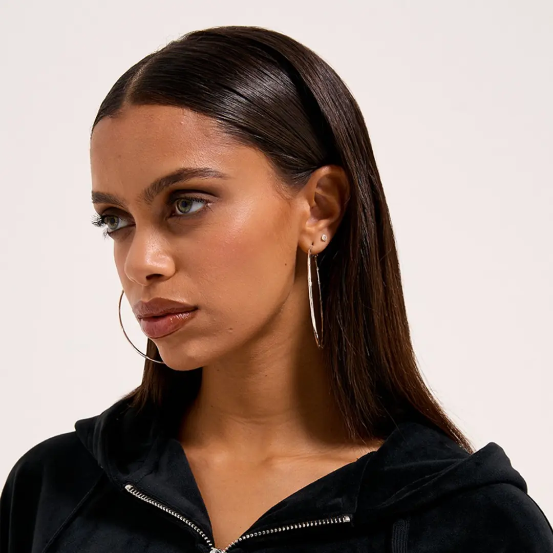 Juicy Couture Iccle Diamante Oversized Cropped Hoodie XS - Zwart