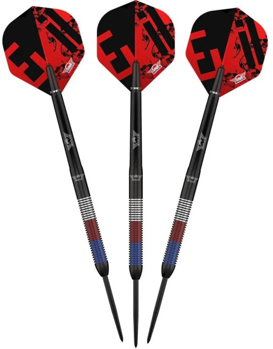 Bull's Karel Sedlacek E2 90% Dartpijlen - 3 Stuks - Rood/Wit/Blauw