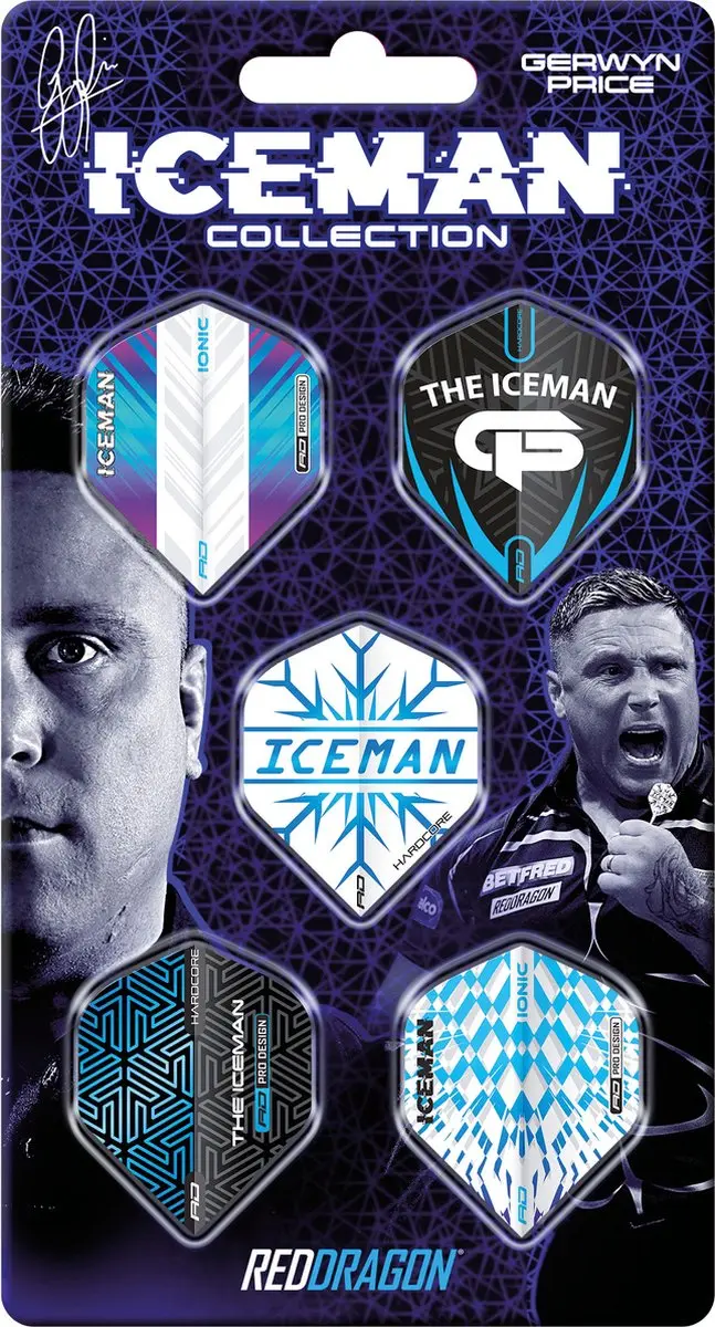 Red Dragon Iceman Hardcore Flight Collection Dart Flights
