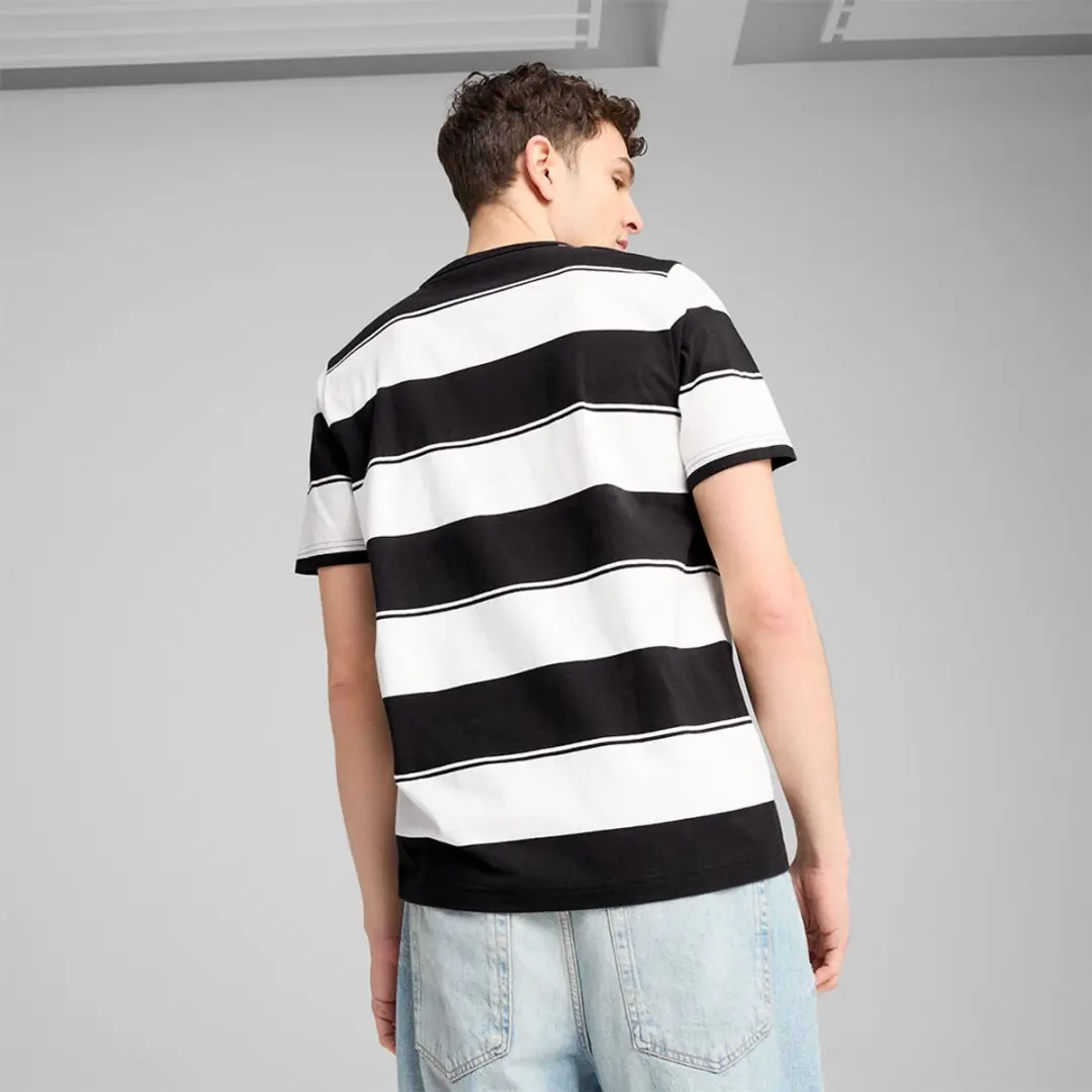 PUMA Class Stripe AOP T-shirt - Wit/Zwart XS