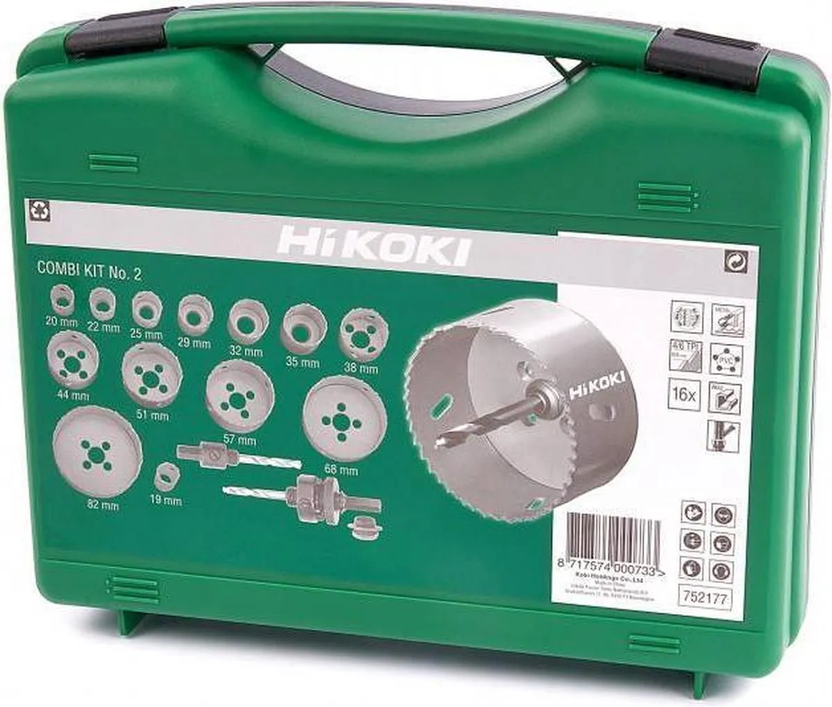 Hikoki 752177 Gatzagenset 13-delig - Metaal - BI-Metaal