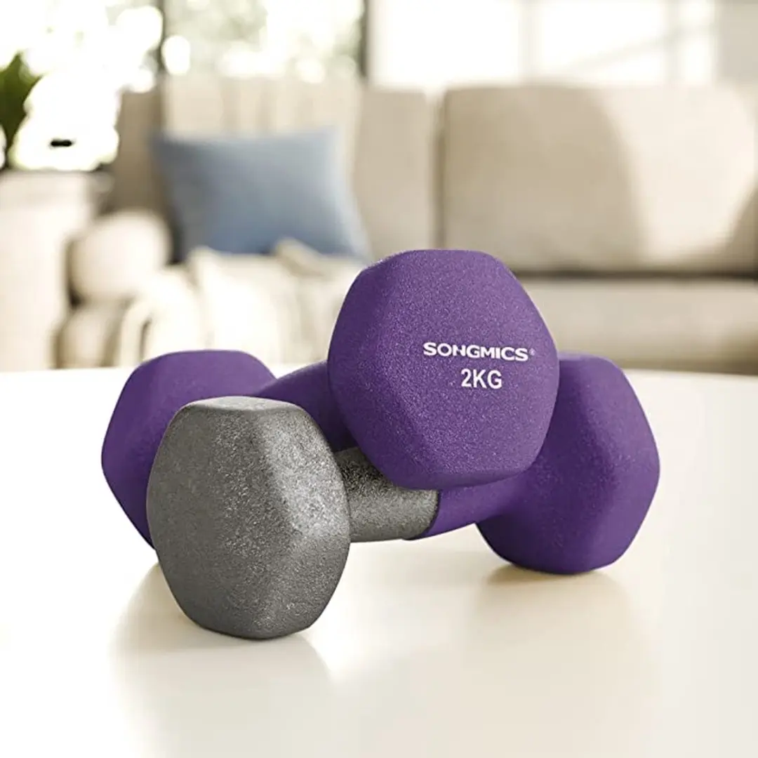 Songmics Dumbbell Set 4kg - 2 Stuks - Paars - afbeelding 5 van 6