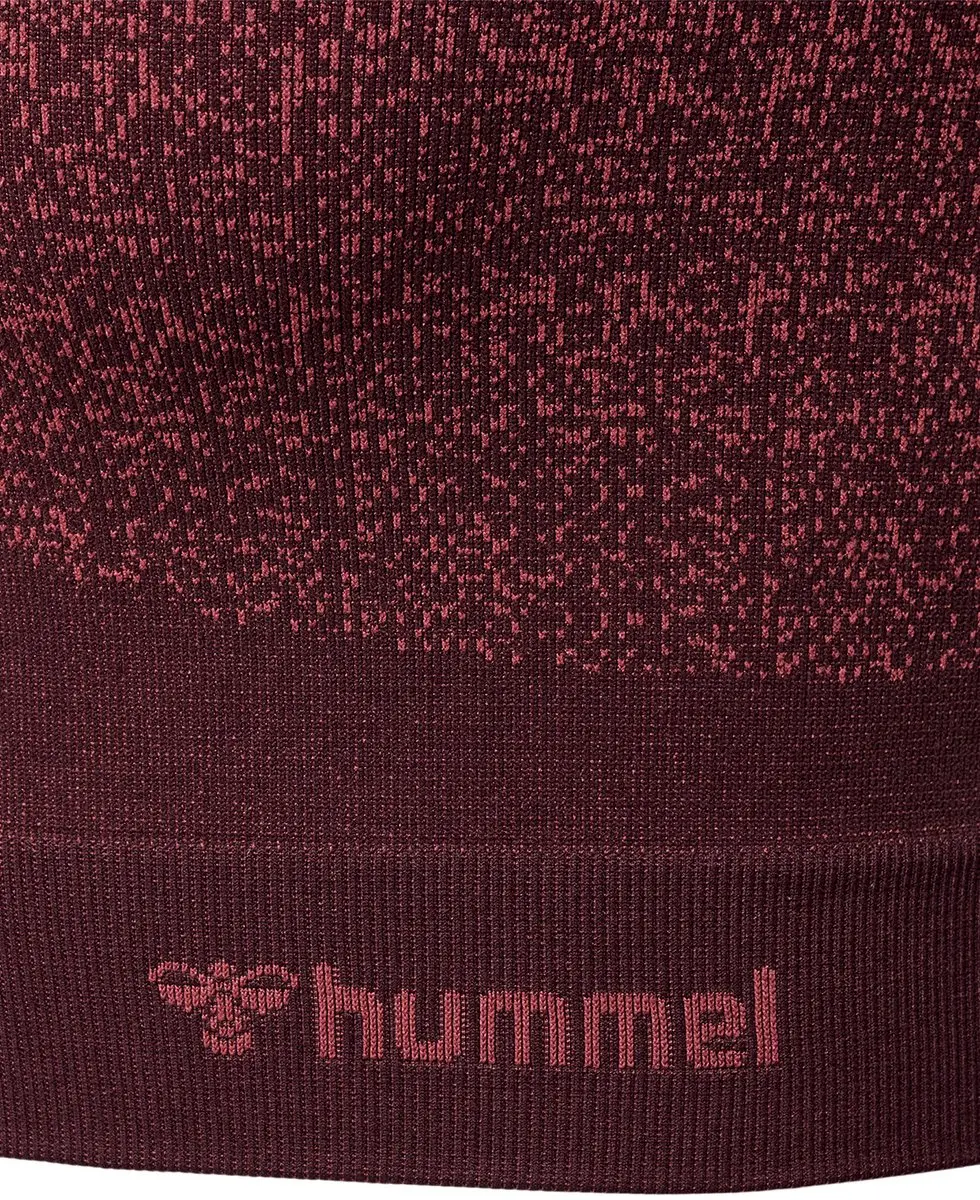 Hummel Fade Seamless Half Zip Dames Shirt - L - Bitter Chocolate/Mineral Red