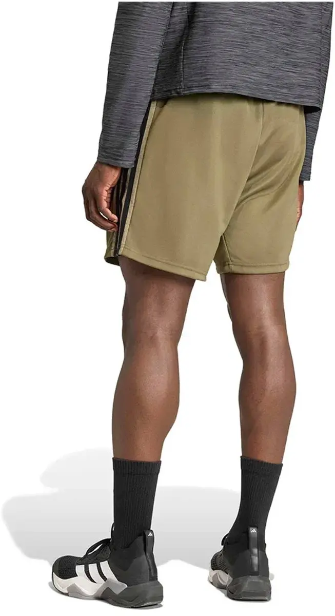 Adidas Workout Essentials 3 Stripes Knit Korte Broek - Olive Strata/XL