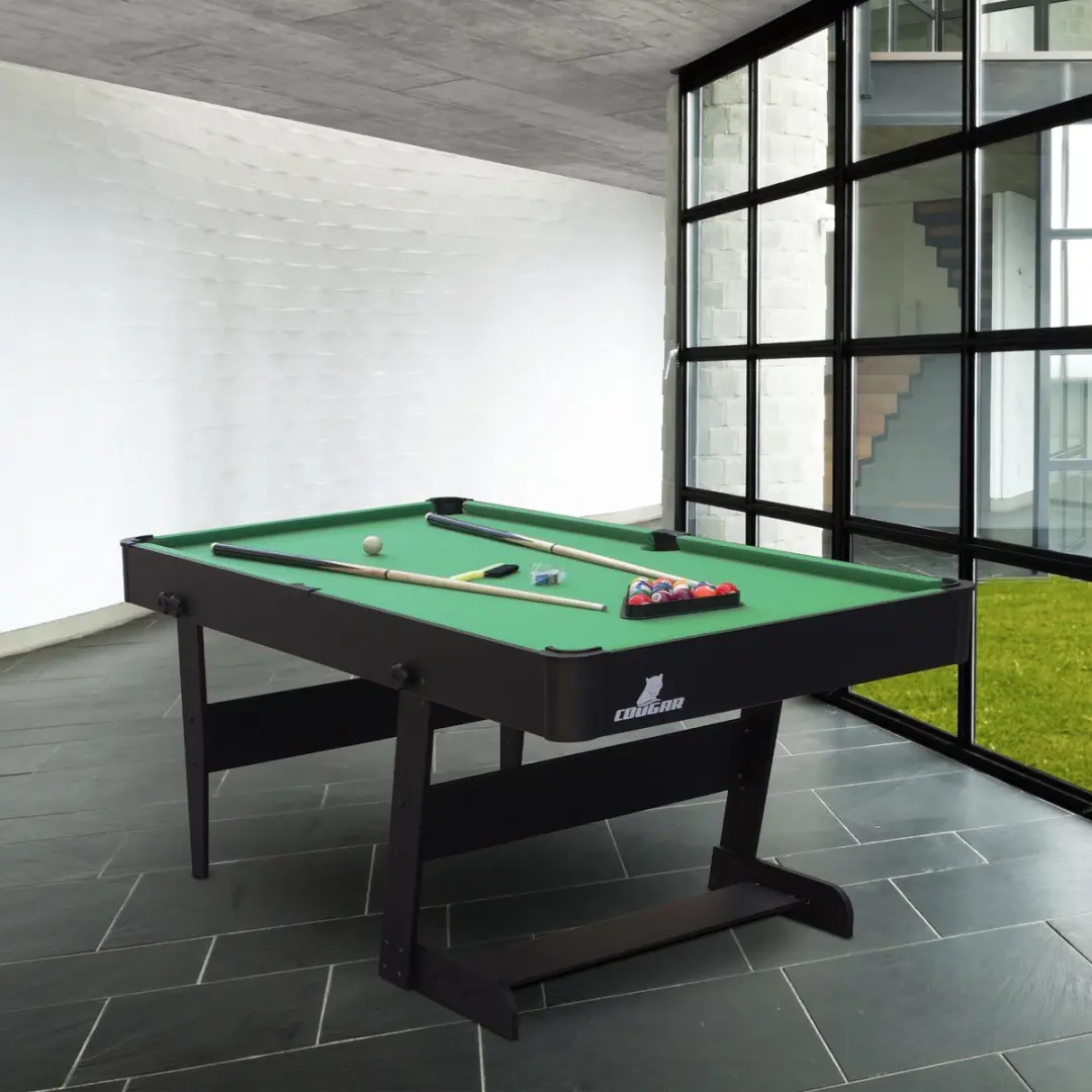 Cougar Hustle XL Opklapbare Pooltafel 6ft - Zwart/Groen