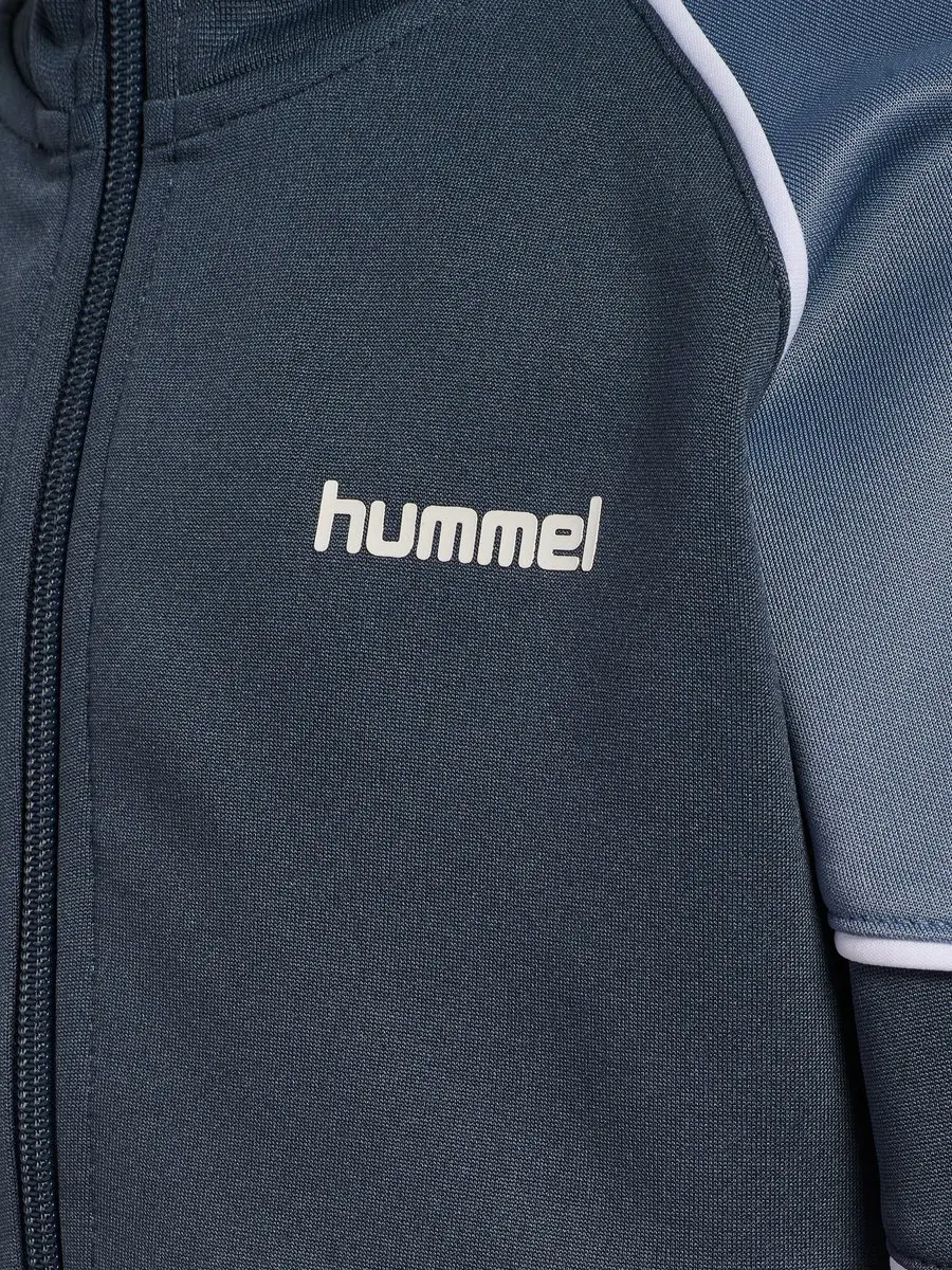 Hummel HMLJR Reg Poly Block Zip Jacket - Ombre Blue