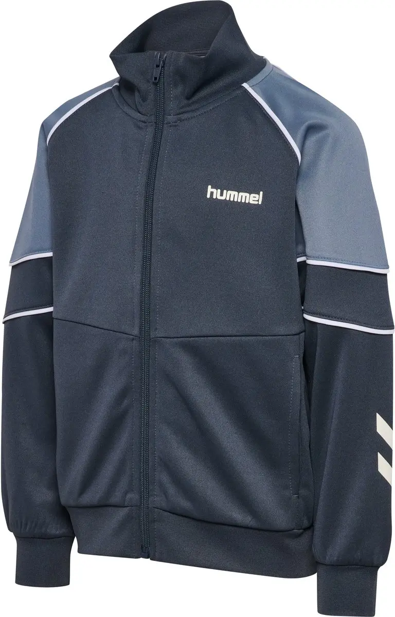 Hummel HMLJR Reg Poly Block Zip Jacket - Ombre Blue