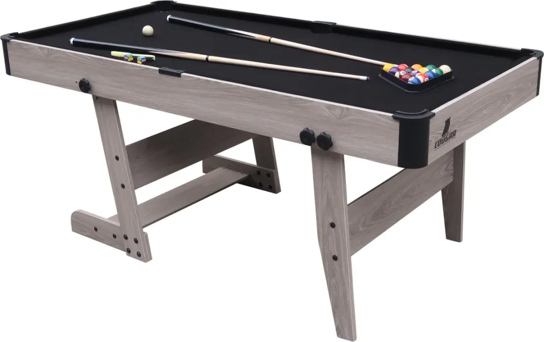 Cougar Hustle XL Opklapbare Pooltafel 6ft - Eiken/Zwart
