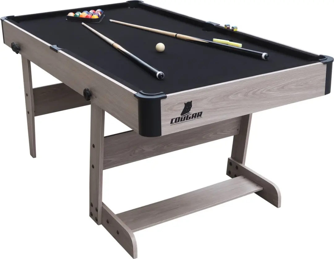 Cougar Hustle XL Opklapbare Pooltafel 6ft - Eiken/Zwart