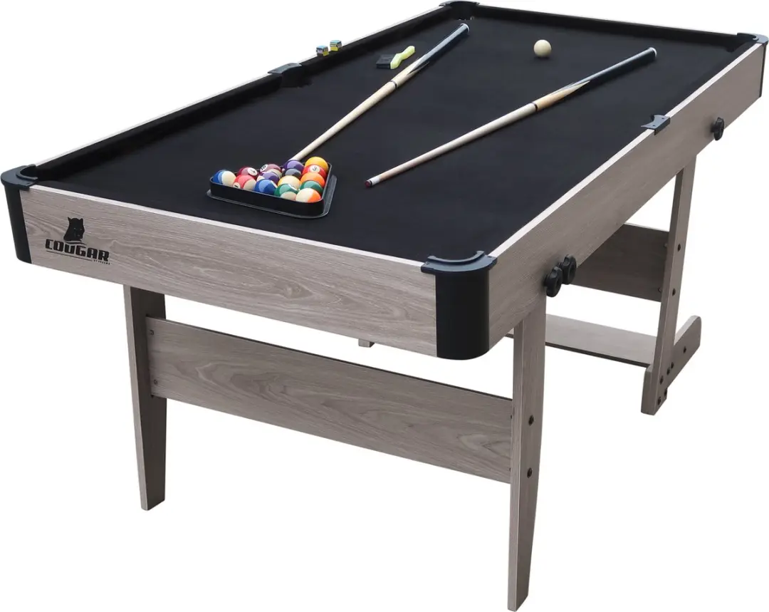 Cougar Hustle XL Opklapbare Pooltafel 6ft - Eiken/Zwart