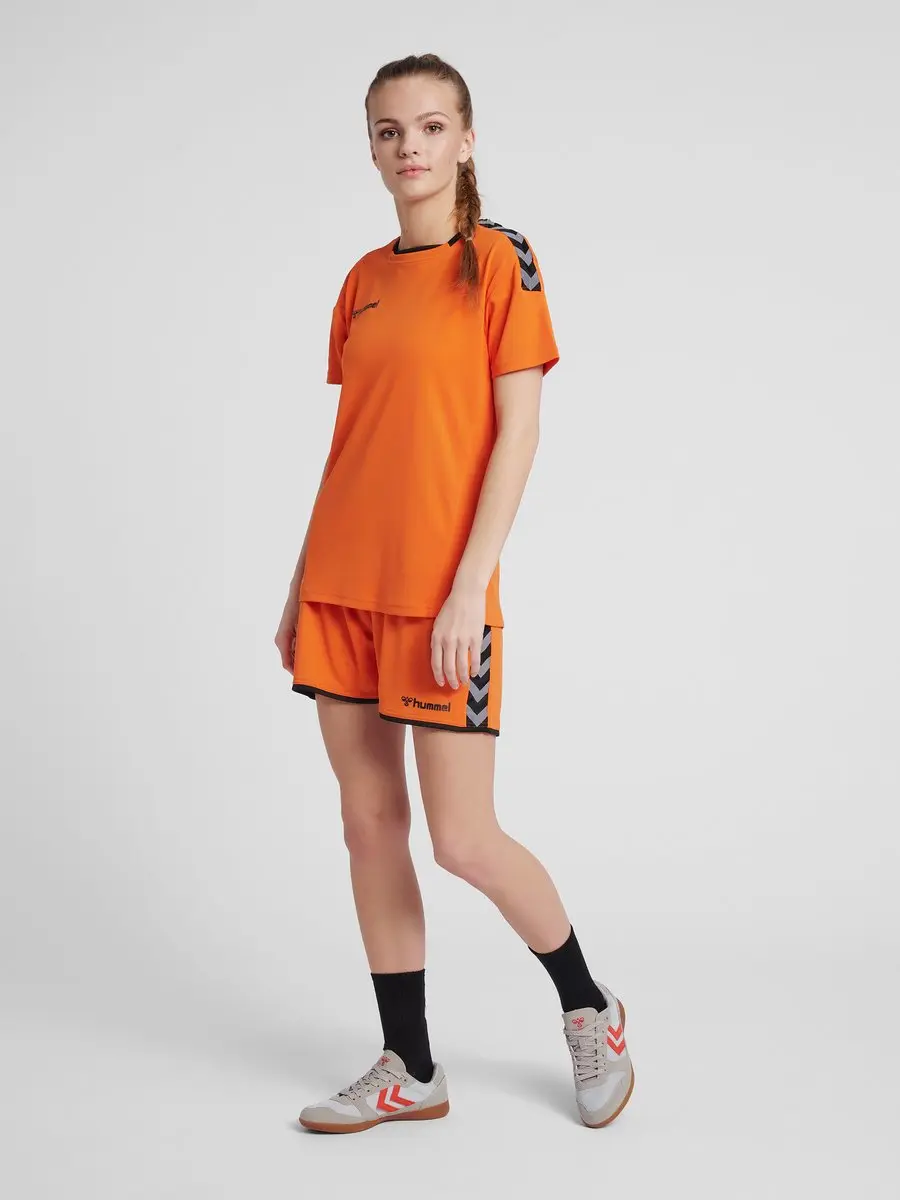 Hummel Authentic Poly Short Dames - Oranje - afbeelding 6 van 6