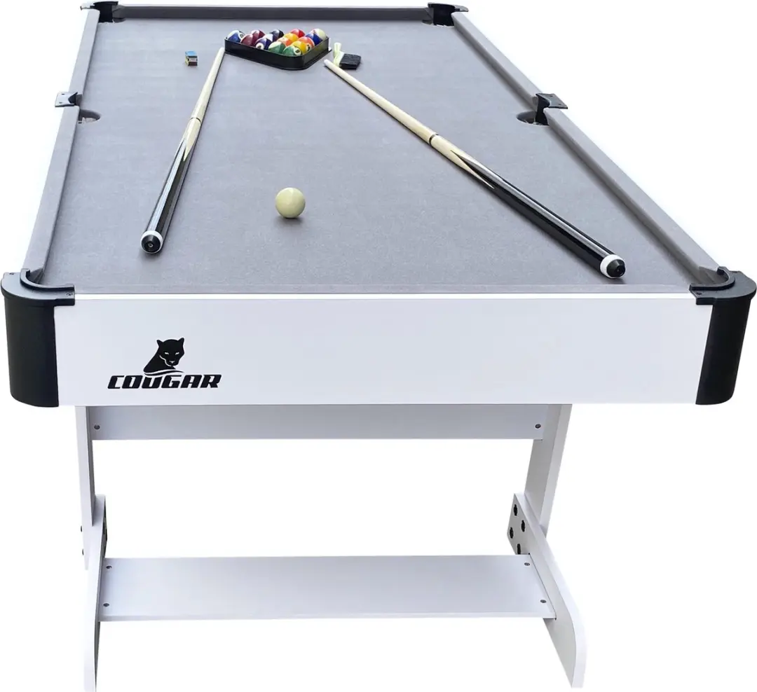 Cougar Hustle XL Pooltafel 6ft - 183x91cm - Wit/Grijs