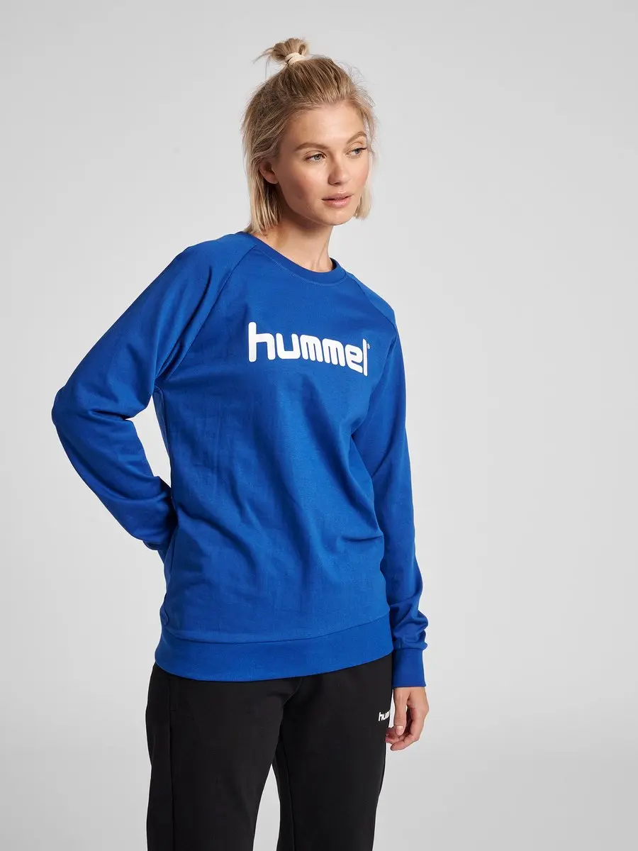 Hummel Go Cotton Logo Sweat Dames - Blauw