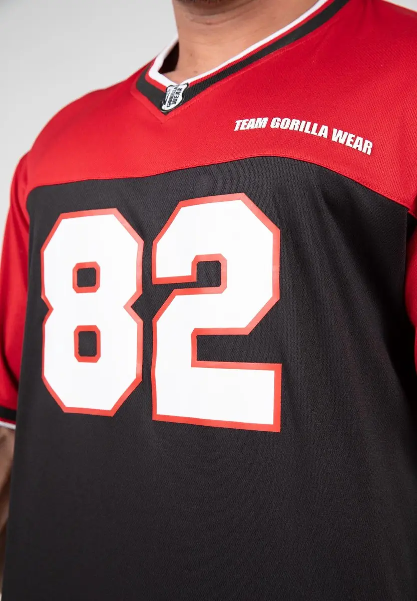 Gorilla Wear Trenton Football Jersey - Zwart/Rood XL