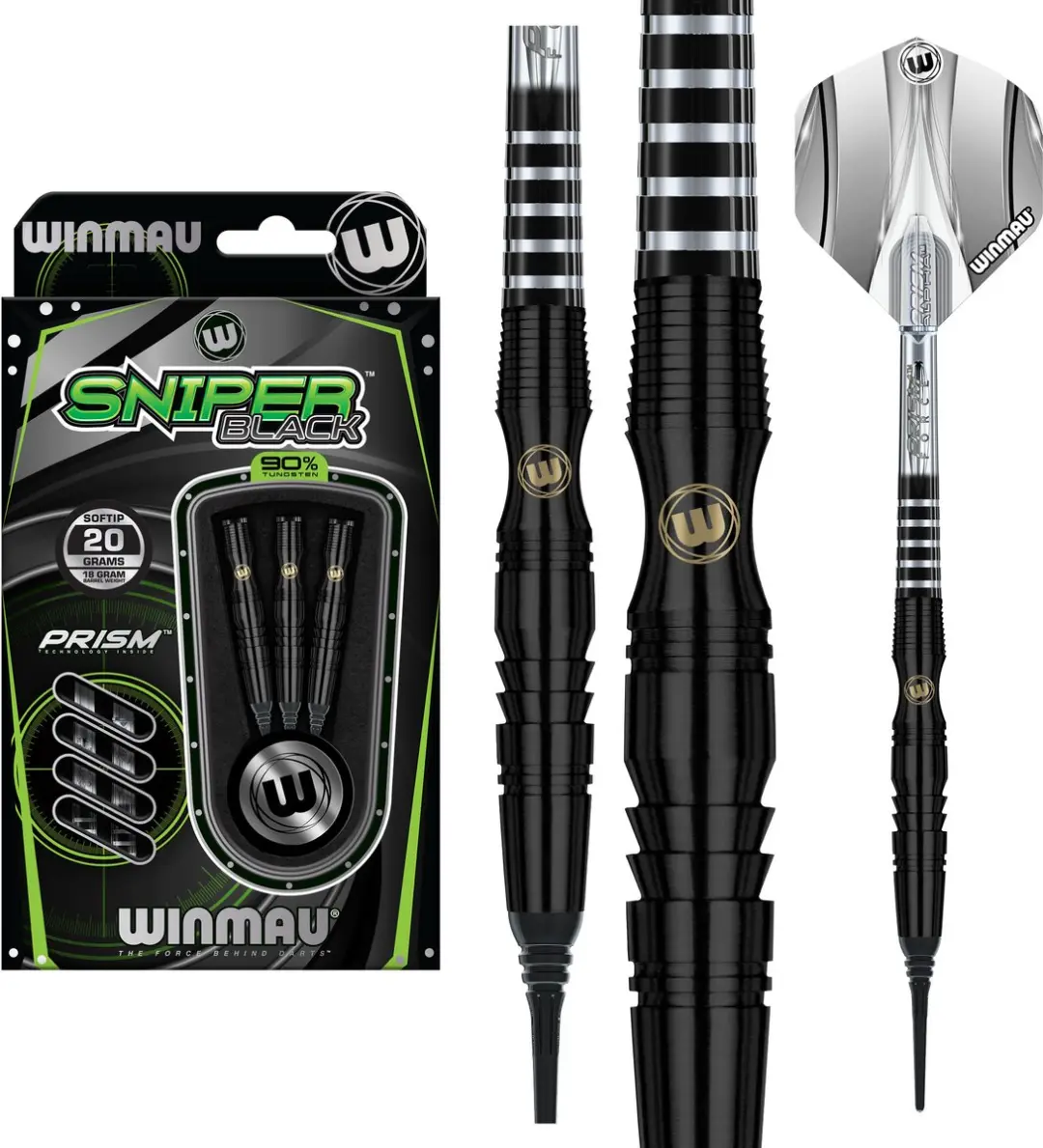 Winmau Sniper Black Soft Tip Darts - 3 Stuks