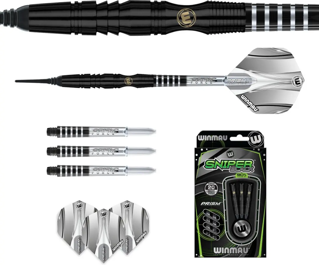 Winmau Sniper Black Soft Tip Darts - 3 Stuks