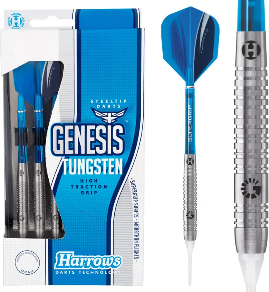 Harrows Genesis Tungsten SOFT 18 GR - A - Zilver/Blauw