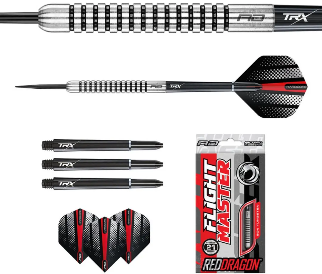 Red Dragon Fury 1 80% Dartpijlen - 3 Stuks - Zilver/Zwart