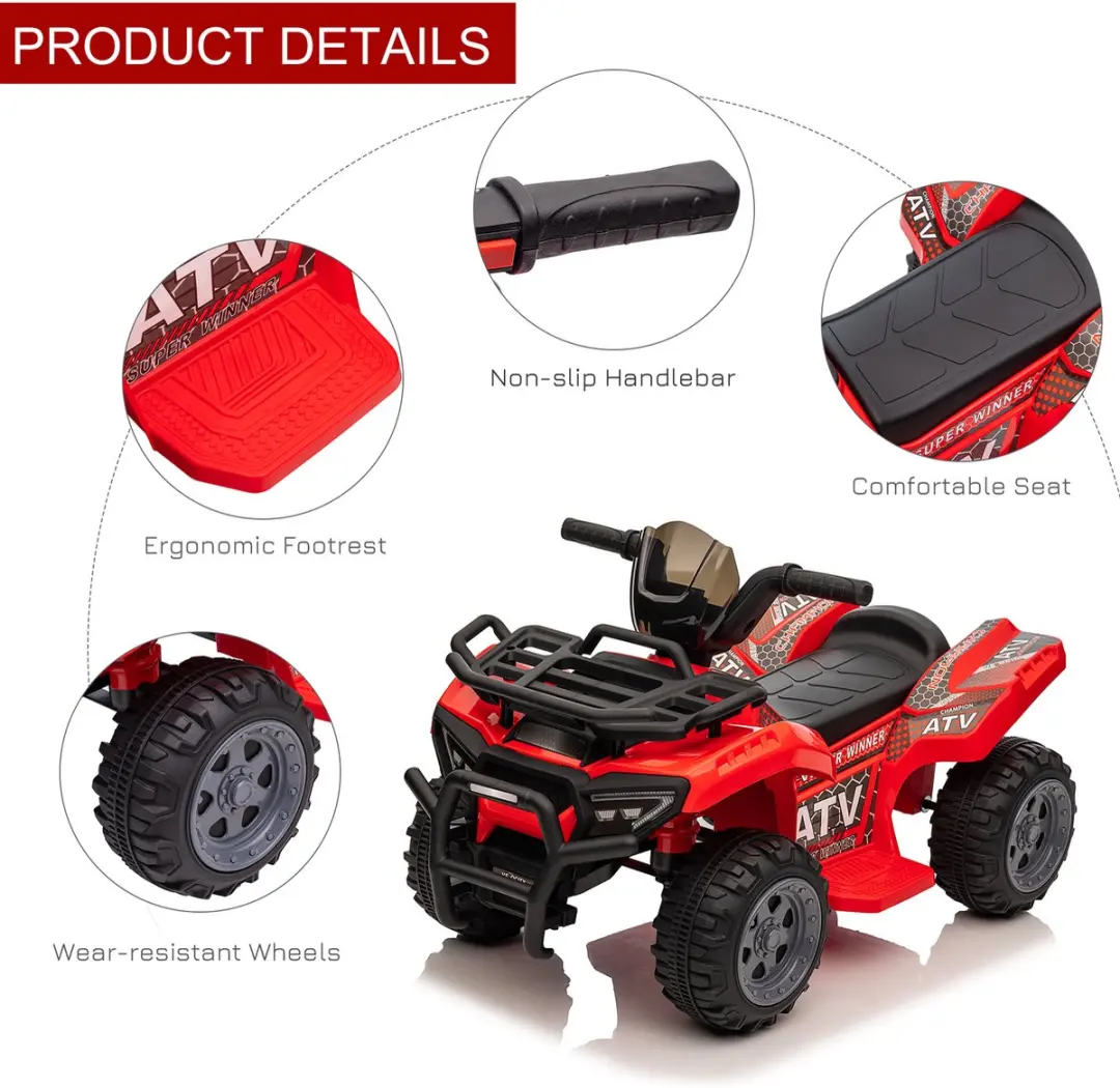 Homcom Elektroquad 6V - Rood - 370-189V90RD