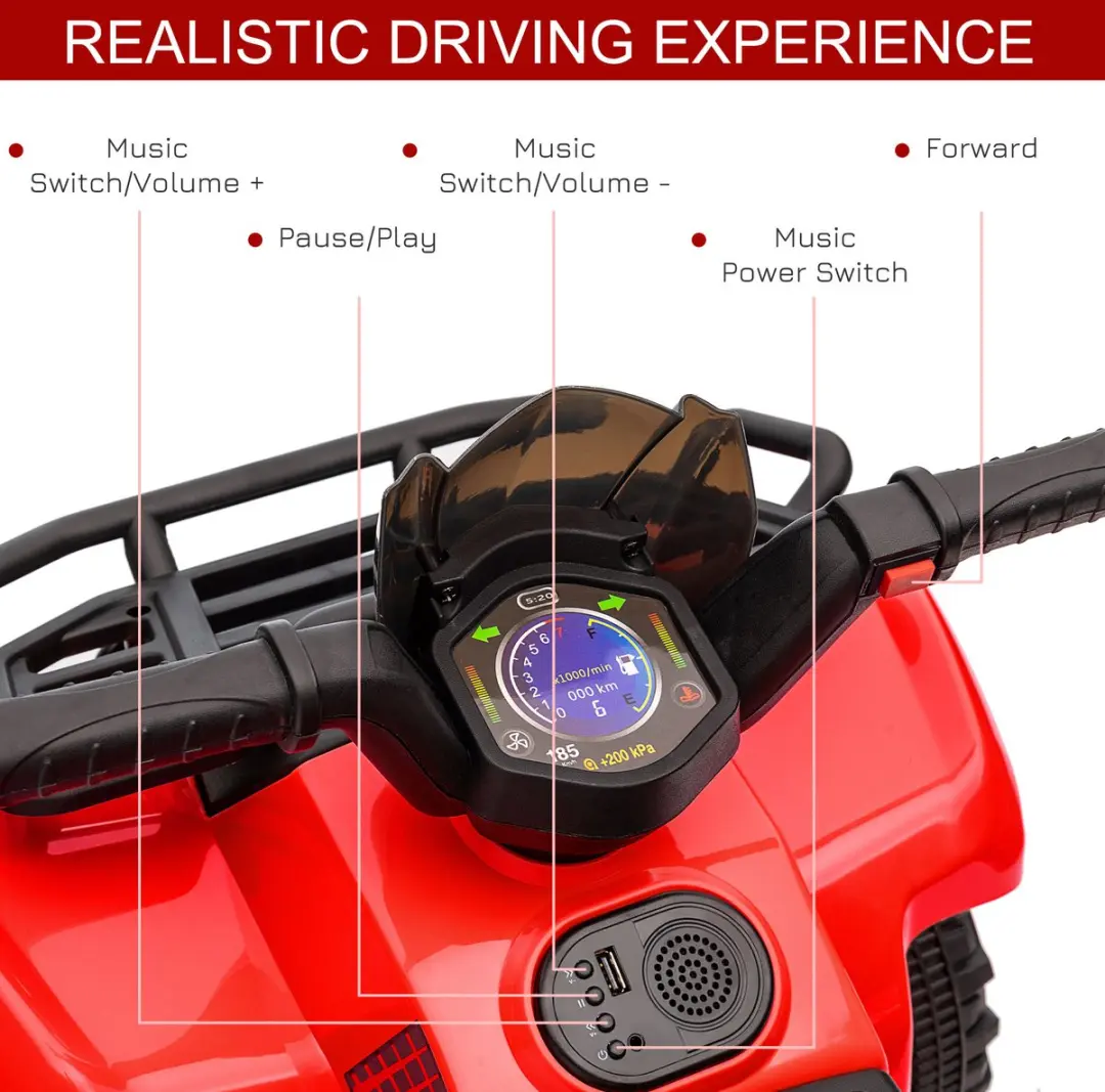Homcom Elektroquad 6V - Rood - 370-189V90RD