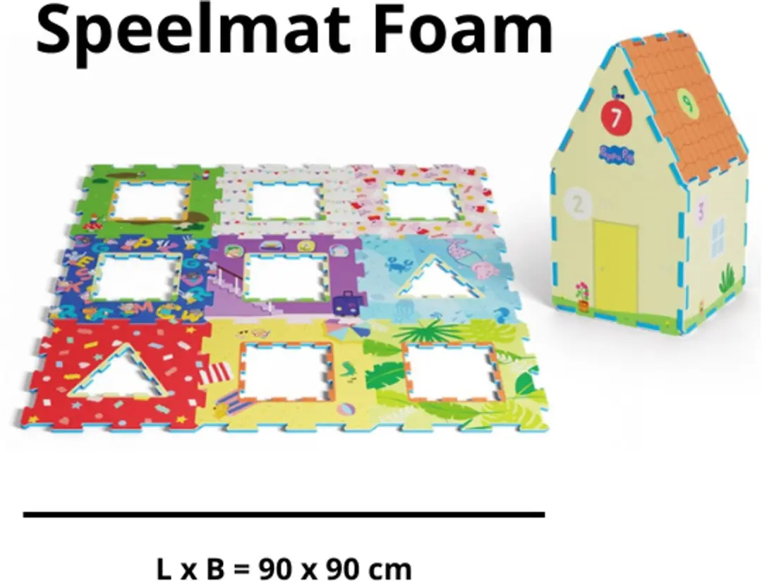 Peppa Pig Puzzelmat 18-delig - Speelkleed & Huis
