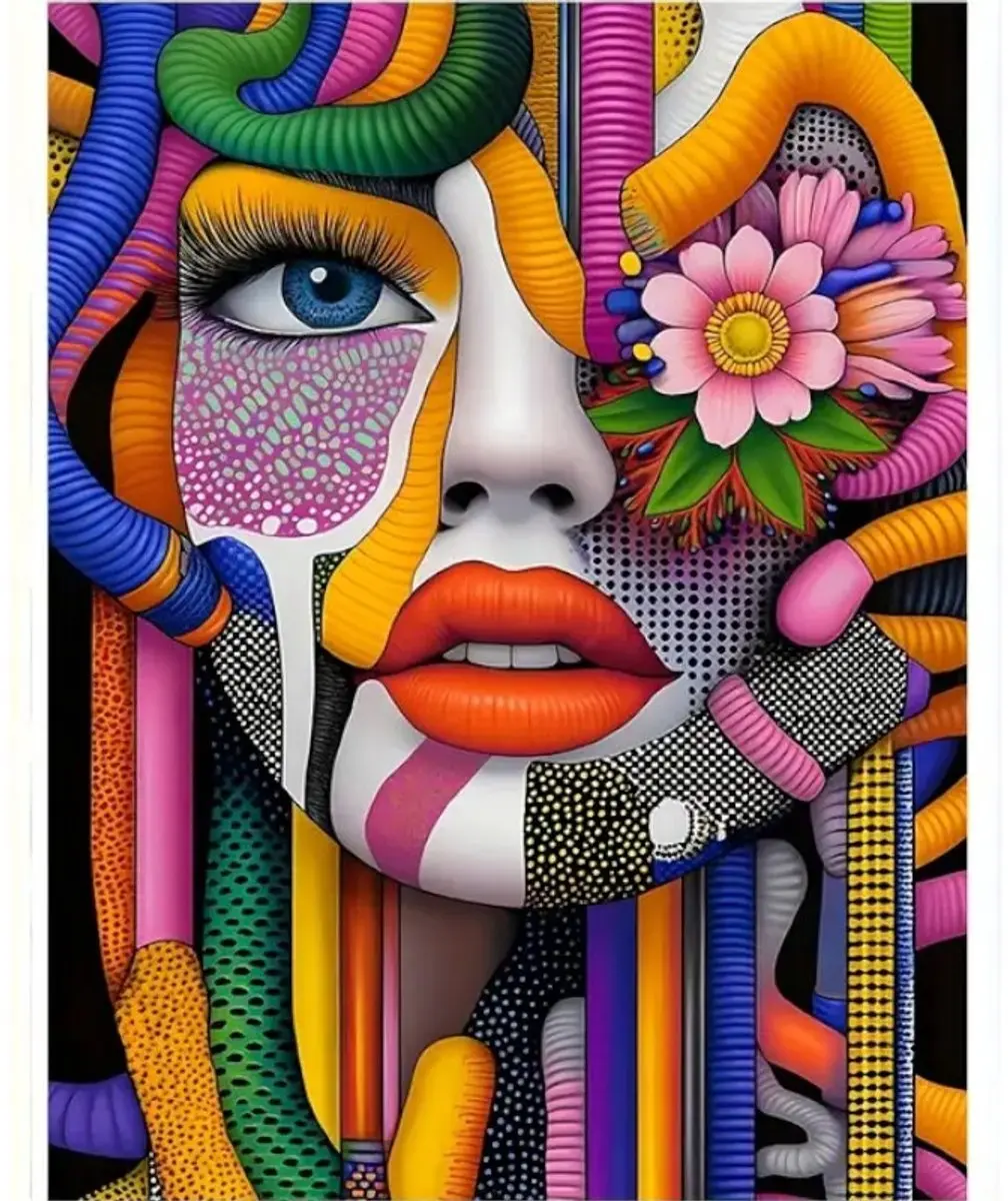 Creative Diamond Painting Abstract Lippen 25x20cm