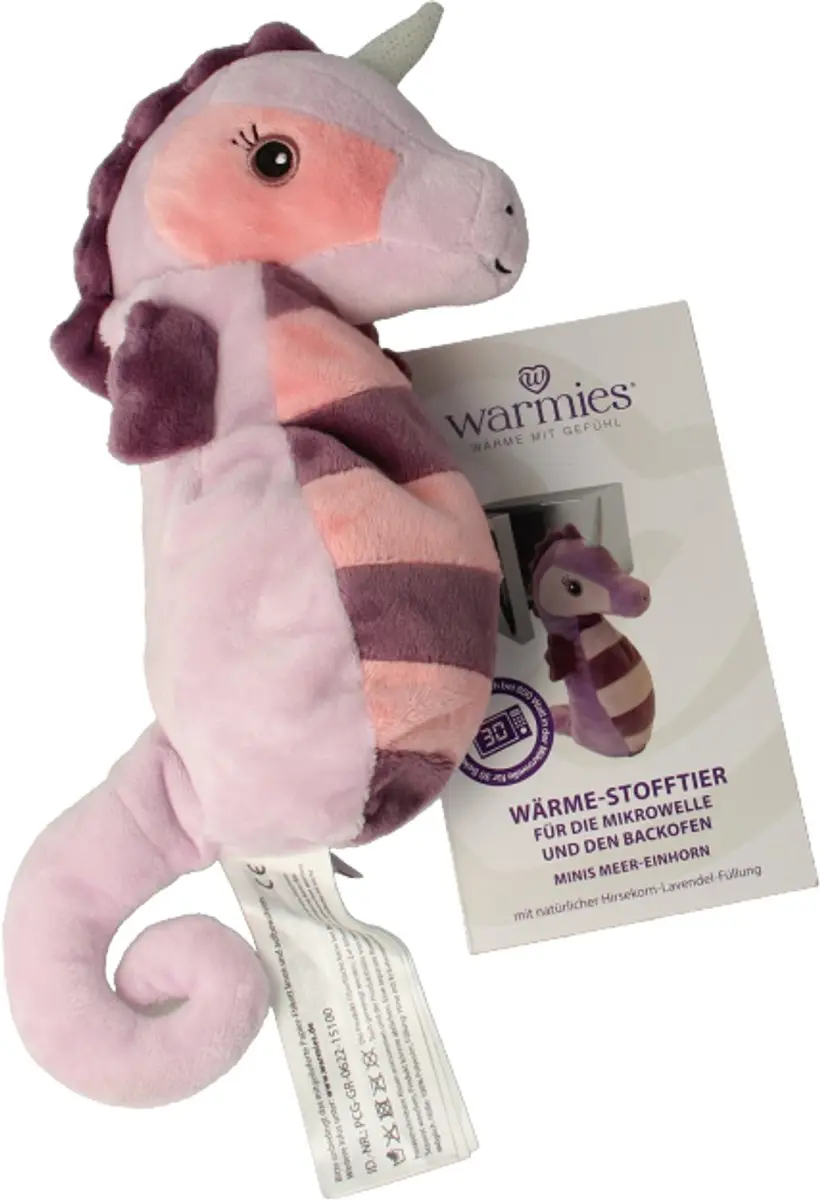 Warmies Magnetronknuffel MINIS Zee-eenhoorn - Paars/Rozelila